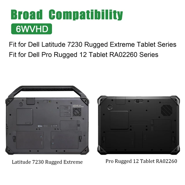 Alt view image 5 of 6 - 6WVHD 451-BDDY Laptop Battery Replacement for Dell Latitude 7230 Rugged Extreme Tablet T06H T06H001 Pro Rugged 12 Tablet RA02260 Series FNW8F 0VDDJY VDDJY 0JM6CX JM6CX 7.6V 35.6Wh 4457mAh