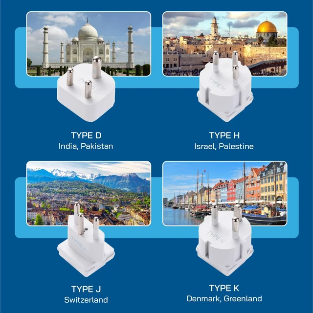 Alt view image 7 of 7 - Universal Travel Adapter, 35W World Travel Adapter Kit - 2 USA sockets, USB-A, USBC, 1x PD 35W USB-C and USBC Cable, Perfect for Laptops, Cell Phones, Chargers - Surge Protection