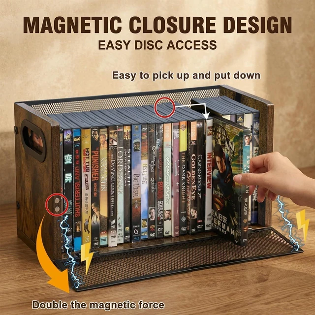 Alt view image 4 of 7 - DVD Storage Rack - 3 Pack, Holds 84 DVD Cases or 96 Blu-ray Cases Desktop/Closet DVD/Blu-ray Rack, Space-saving, Holds Game Cases/Papers/Cards, Sturdy Metal, Compact