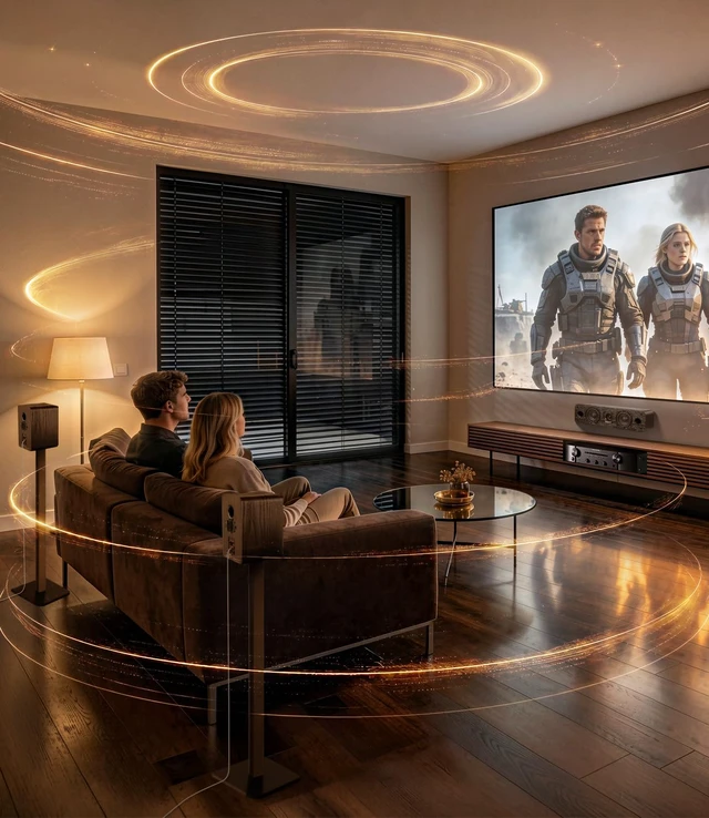 Alt view image 5 of 7 - 3.0 Home Theater System, Surround Sound Speakers with Horn Tweeter Crystal Clear Dialogue, 150W Peak Power, For Home Audio/RV, Amplifier Required, Cable Not Included, Passive