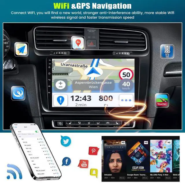 Alt view image 4 of 6 - 8 Core Car Radio Stereo for GMC Yukon Chevy Silverado Tahoe Suburban 2007-2013,4G+64G Android 15 Wireless Carplay Android Auto,9 Inch Touchscreen Car Radio with GPS WiFi Bluetooth FM/RDS SWC Dual USB