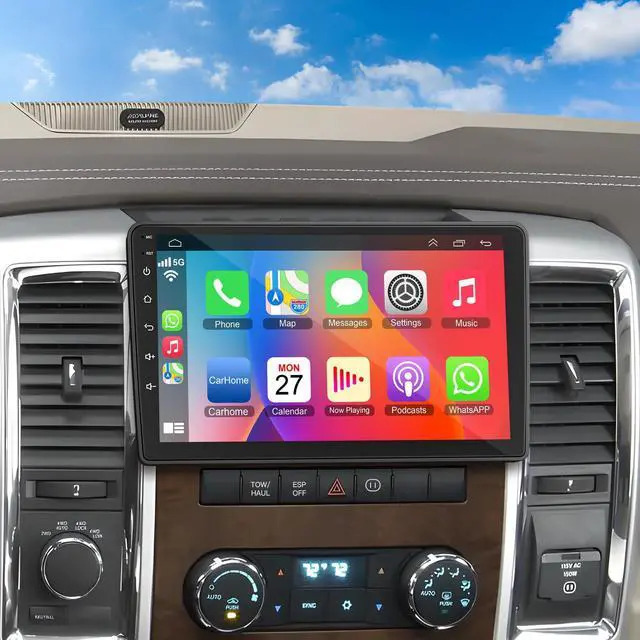 Main image of 4GB RAM + 64GB ROM Android Car Radio for Dodge Ram 1500/2500/3500 2009-2012, for Jeep Wrangler JK 2007-2018, 10.2" Touchscreen with Wireless Carplay & Android Auto & Bluetooth
