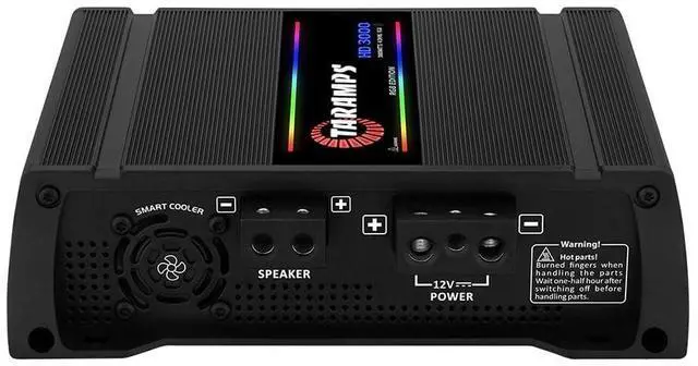 Alt view image 4 of 6 - Taramps HD 3000 4 Ohms Black RGB 1 Channel Amplifier 3000 Watts RMS Digital, 108 RGB Effects, Crossover, Low/High Pass, Bass Boost, Car Audio System, Monoblock Full Range, LED Monitor Indicator, HD 3k