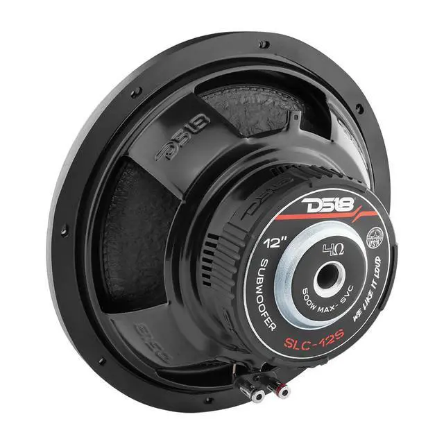 Alt view image 4 of 6 - SLC-12S Subwoofer in Black - 12-Inch Speaker, 500W Max Power, 250W RMS Power, Aluminum 4 Layer Voice Coil, Black Steel Frame, SVC, 4 Ohm Impedance, Ferrite Magnet (1 Speaker)