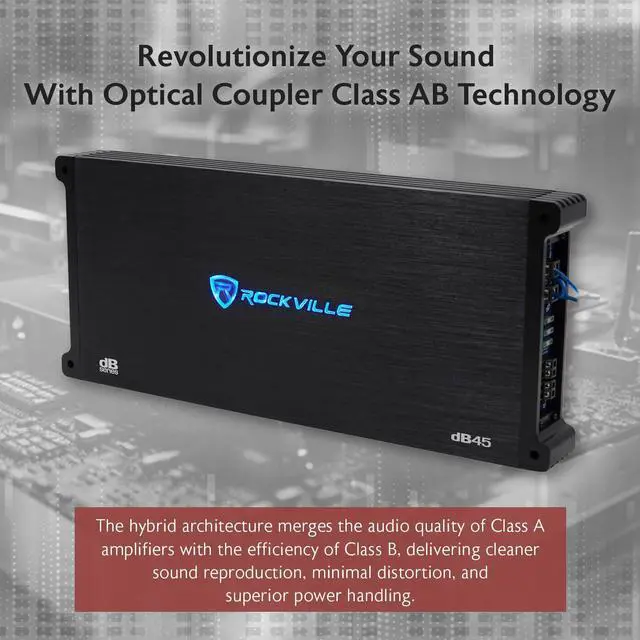 Alt view image 3 of 6 - dB45 3200W 4-Channel 2-Ohm Car Amplifier, High-Speed MOSFET, Adjustable Crossover, LED, Remote Sub Control, Perfect for Car Audio and Subs