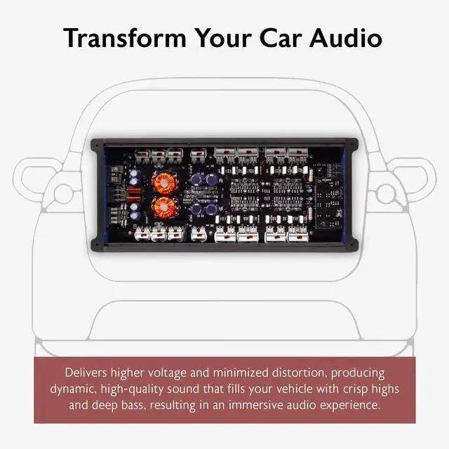Alt view image 5 of 6 - dB45 3200W 4-Channel 2-Ohm Car Amplifier, High-Speed MOSFET, Adjustable Crossover, LED, Remote Sub Control, Perfect for Car Audio and Subs