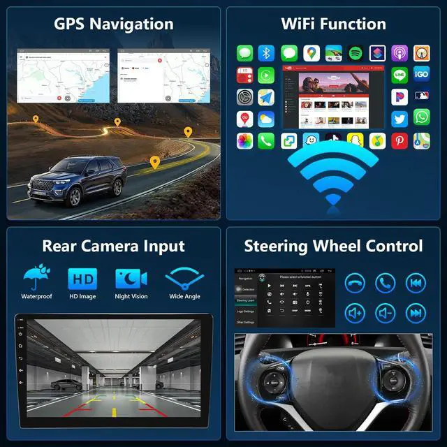 Alt view image 5 of 6 - Car Play Stereo for Honda Civic 2012 2013 2014 2015 Radio Apple CarPlay Android Auto | 9IN IPS Touchscreen for Honda Civic Head Unit GPS 5G WiFi FM RDS EQ DSP AUX BT SWC Backup Camera MIC
