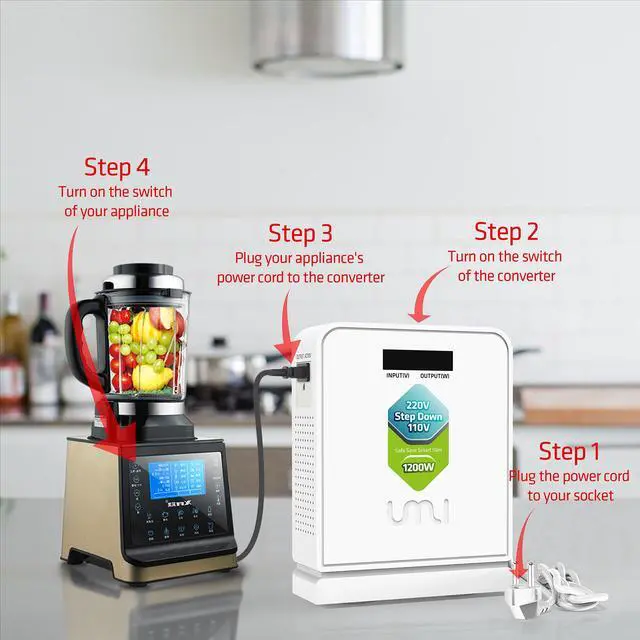 Alt view image 5 of 6 - 220V to 110V Step Down Voltage Converter 1200Watts Continuous Full Load Capacity