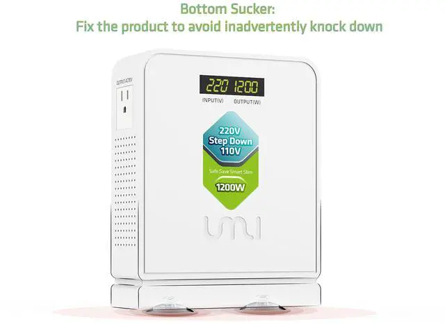 Alt view image 6 of 6 - 220V to 110V Step Down Voltage Converter 1200Watts Continuous Full Load Capacity