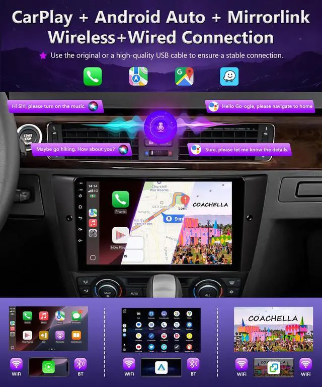 Alt view image 4 of 6 - Android 13 Car Stereo for Honda Civic 2006 to 2011 with factory navigation Support Apple CarPlay Android Auto, 10.1IN Touchscreen for Honda Civic 5G WiFi GPS FM RDS DSP EQ BT Mirrorlink Camera MIC