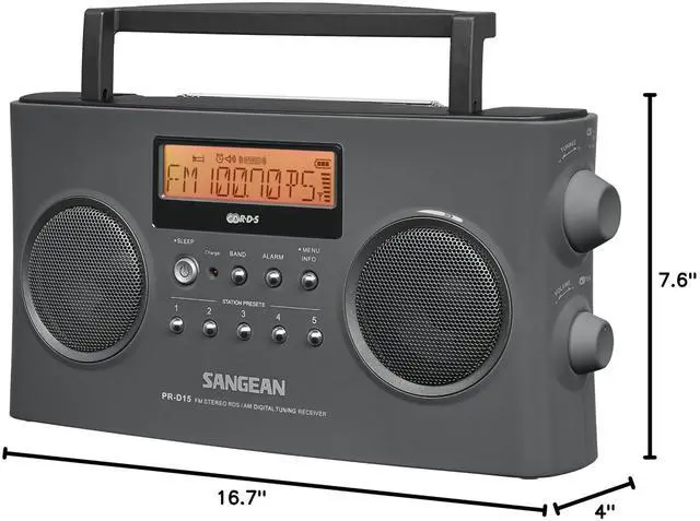 Alt view image 6 of 6 - PR-D15 Digital Portable Stereo RDS Receiver Gray