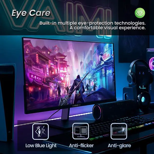 Alt view image 6 of 6 - 24.5 Inch 180Hz Gaming Monitor, FHD 1080P, Computer Screen, FreeSync, 1 x HDMI 2.1, 1 x Display Port 1.4, 1 x USB, IPS, Tilt Adjustable, PC Xbox PS5 Compatible, VESA 75, HDMI Cable Included