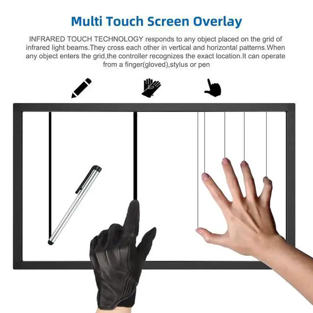 Alt view image 2 of 6 - 27 Inch Multi 10 Points IR Touch Screen Overlay,IR Infrared Touch Frame Driver Free with USB Interface