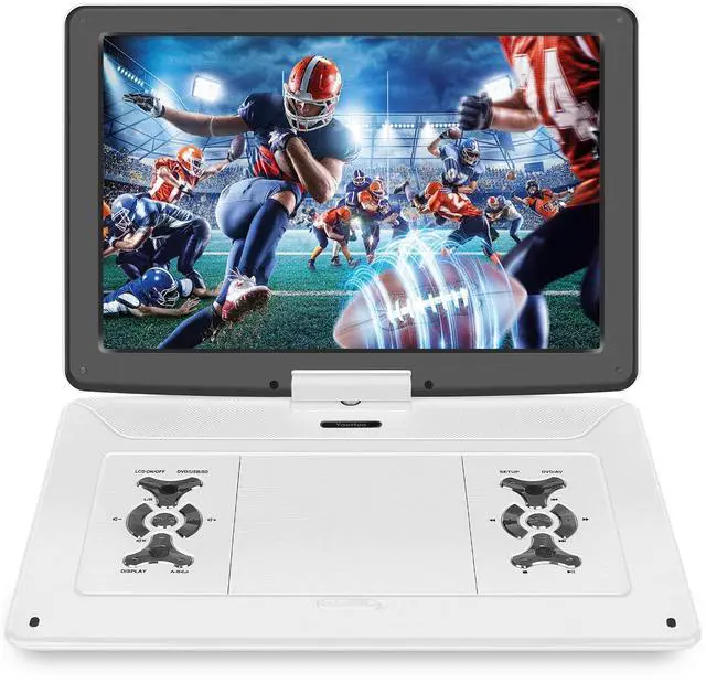 Main image of 17.9" Portable DVD Player with 15.6 Large HD Screen, 6Hrs Play, DVD Player Portable with Dual Speaker, Last Memory, Support SYNC TV/USB/SD Card, Play All Discs Format Except Blu-ray, White