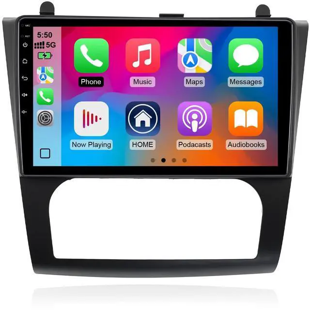 Main image of 1+32G Android 14 Double Din Car Stereo for Nissan Altima 2008-2012 (Auto A/C) with 9 Inch Touchscreen Radio Built-in Wireless Carplay/Android Auto/GPS/Bluetooth/FM/AUX-in/SWC/Backup Camera