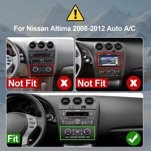 Alt view image 2 of 6 - 1+32G Android 14 Double Din Car Stereo for Nissan Altima 2008-2012 (Auto A/C) with 9 Inch Touchscreen Radio Built-in Wireless Carplay/Android Auto/GPS/Bluetooth/FM/AUX-in/SWC/Backup Camera