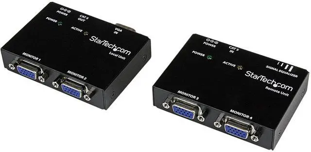 Main image of VGA Video Extender over Cat5 (ST121 Series) - Up to 500ft (150m) - VGA over Cat 5 Extender - 2 Local and 2 Remote, TAA (ST121UTP)