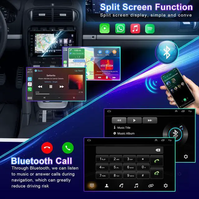 Alt view image 6 of 6 - 6.86 Inch Android 13 car Stereo Radio for Dodge Ram 1500 2500 3500 19942002,for Chrysler Town & Country 1990-2000,for Cirrus 1995-2000 w/Wireless Carplay & Android Auto WiFi Bluetooth Camera MIC