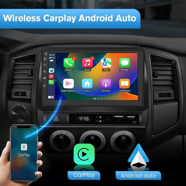 Alt view image 2 of 6 - Android 13 Car Stereo for Toyota Tacoma 2005-2015, 9 Touch Screen Radio Head Unit Support JBL System Wireless Carplay Android Auto WiFi Bluetooth Navigation- 2+64GB