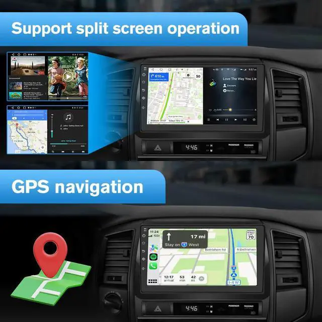 Alt view image 5 of 6 - Android 13 Car Stereo for Toyota Tacoma 2005-2015, 9 Touch Screen Radio Head Unit Support JBL System Wireless Carplay Android Auto WiFi Bluetooth Navigation- 2+64GB