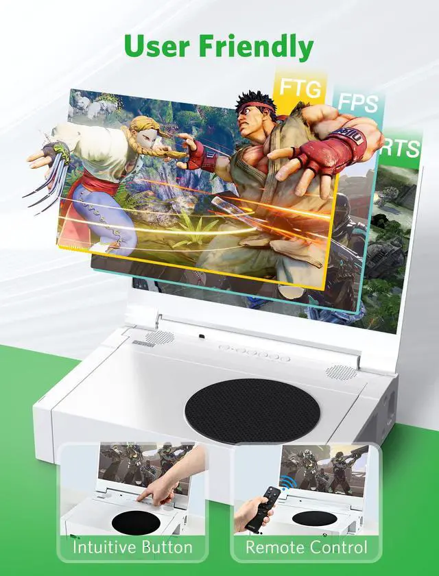 Alt view image 4 of 6 - 14" Portable Monitor for Xbox Series S (Not Included), 60Hz 1080P HD IPS Portable Gaming Monitor with Remote Control,Portable Monitor with HDR10,AMD FreeSync, 2X HDMI