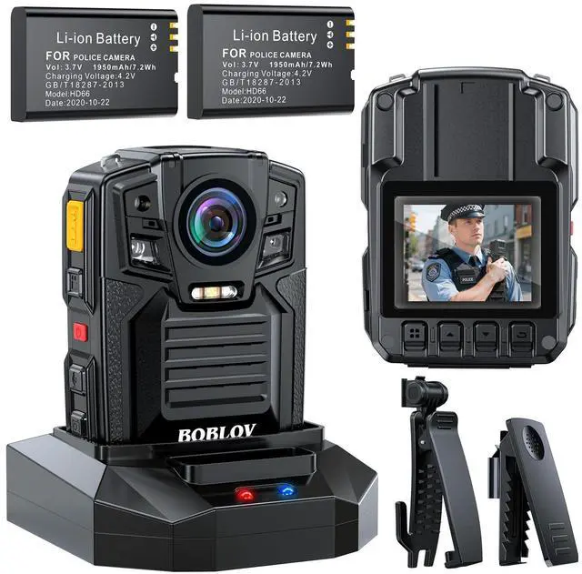Main image of D7 2K Body Camera,128GB GPS 2 * 1950mAh Batteries with Charging Dock, IP67 Waterproof, Body Camera with Audio and Video Recording, 170° Wide-Angle, Night Vision for Security Law Enforcement