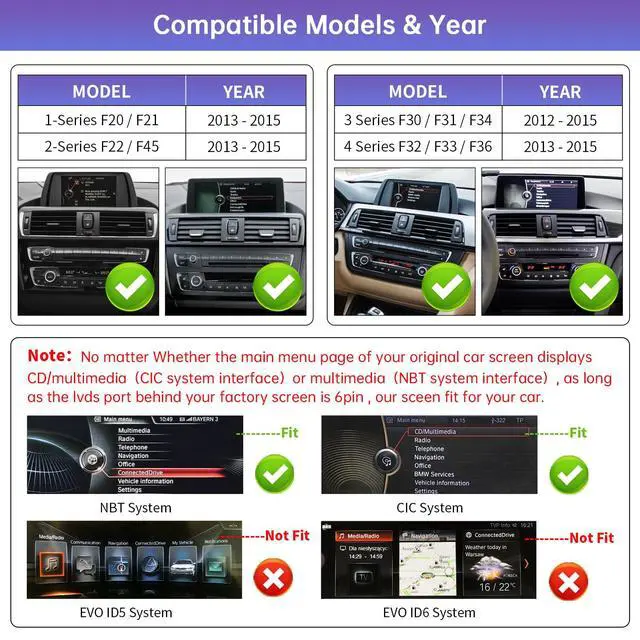 Alt view image 2 of 6 - Wireless CarPlay Interface Decoder for BMW 1/2/3/4 Series NBT | For F20/F21/F22/F23/F30/F31/F32/F33 (2011-2015) with NBT System, Support Wireless Carplay, Android Auto, MirrorLink