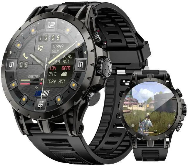 Main image of 4G SIM Card Smart Watch, 1.508'' AMOLED Screen 3GB+32GB Android 8.1 Smartwatch for Men Women, Fitness Activity Tracker Watch with Rotating Camera WiFi GPS