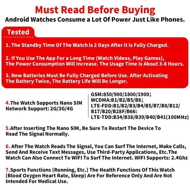 Alt view image 2 of 6 - 4G SIM Card Smart Watch, 1.508'' AMOLED Screen 3GB+32GB Android 8.1 Smartwatch for Men Women, Fitness Activity Tracker Watch with Rotating Camera WiFi GPS