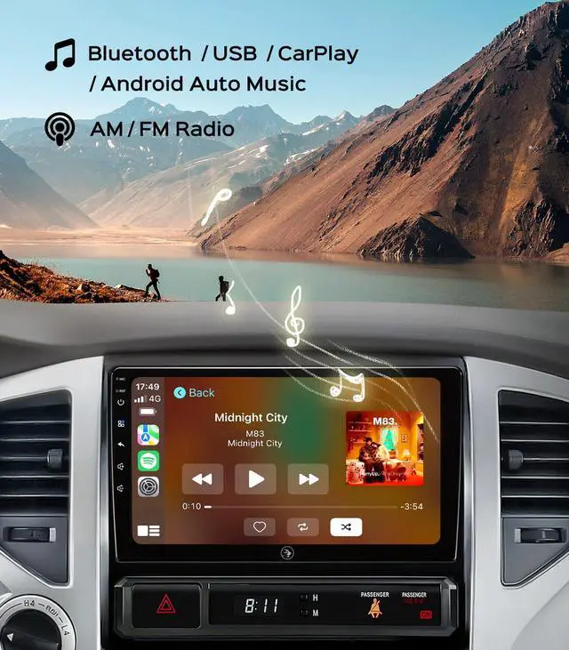 Alt view image 6 of 6 - 5GHz Wi-Fi6 Car Radio Stereo for Toyota Tacoma 2005-2015, 4+64G Touchscreen Head Unit Bluetooth 5.4 with Android 13/CarPlay/Android Auto/GPS Navigation/FM/RDS Radio/HD Backup Camera (Inches, 9)