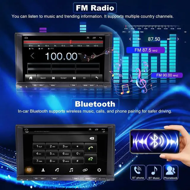 Alt view image 5 of 6 - 5GWifi Upgrade Car Radio for Toyota Tacoma 1995-2004, 4Runner 1992-2002, Camry 1985-2001, Tundra 2001-2002, Sienna T100 Corolla 7Inch Touch Screen Stereo, CarPlay Android Auto Bluetooth GPS FM Camera