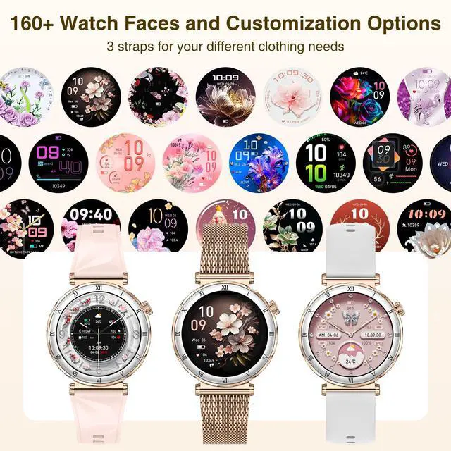 Alt view image 4 of 6 - Smart Watches for Women (Answer/Make Calls),1.19" AMOLED Slim Smartwatch with Heart Rate/Sleep Monitor,120+ Sport Modes Fitness Tracker with Bluetooth for iOS/Android Rose Gold