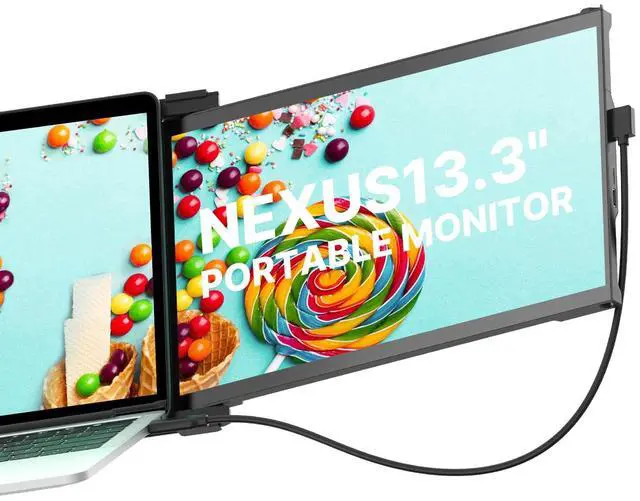 Main image of New Mobile Pixels 13.3" Portable Laptop Monitor, USB Type-C/USBA/HDMI Plug and Play Laptops Screen Extender, Ultra-Thin FHD 1080P Monitor, Compatible with Windows/Mac/Android/Switch