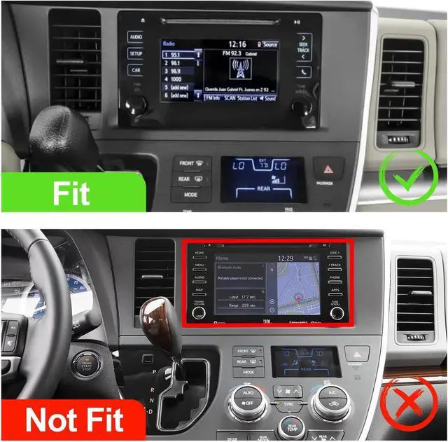 Alt view image 2 of 6 - 9 Inch IPS Touchscreen Android 13 Car Stereo for Toyota Sienna 2015-2018 with Wireless CarPlay & Android Auto 4+64GB Car Radio, Support GPS, WiFi 6, Bluetooth,5.4, FM, Backup Camera, SWC, Dual USB