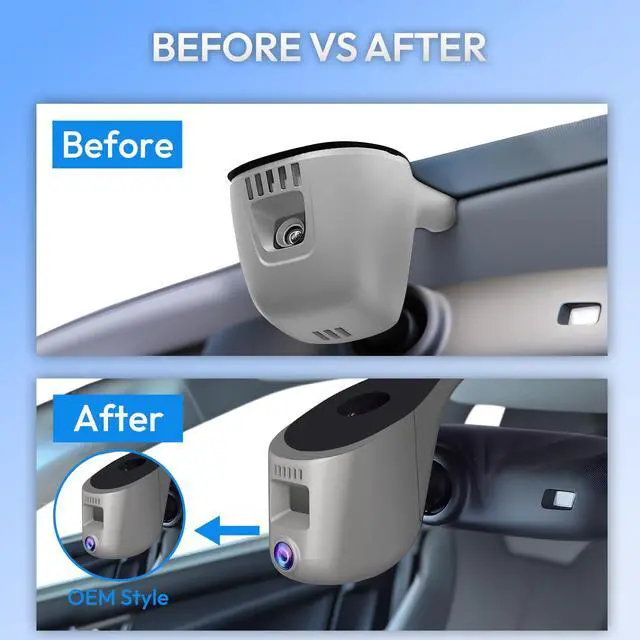 Alt view image 2 of 6 - Single Channel 4K Dash Cam for Audi A6 2025(with ADAS), 55 TFSI Quattro Remium, Avant, Hybrid, Sportback,OEM-Style,Loop Recording,Easy Installation,WiFi & App,64G Card