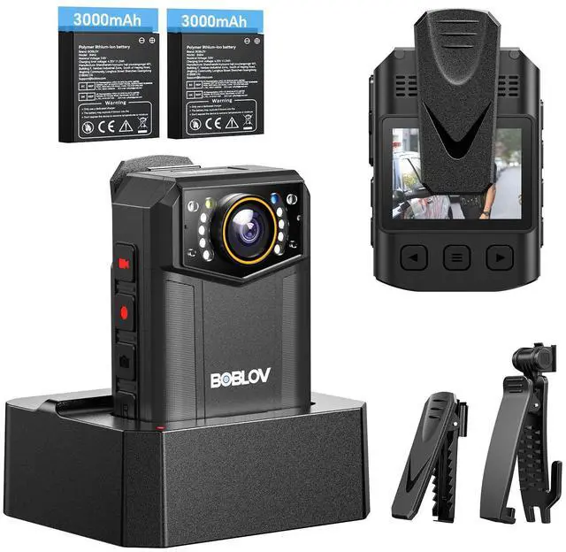 Main image of Body Camera 4K B4K6 with 2PCS 3000mAh Batteries, 128GB Body Cam with GPS Tracking, and Convenient Charging Dock 8-10 Hours Recording for Law Enforcement, Outdoor Adventures