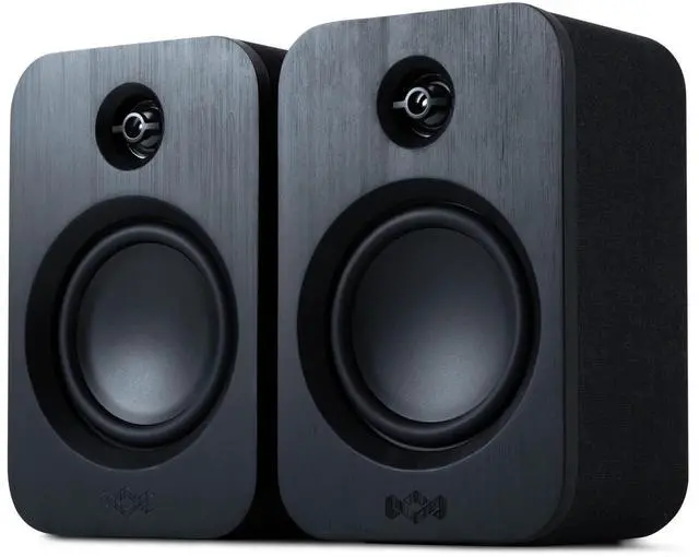 Main image of House of Get Together Duo Bluetooth Bookshelf Speakers - Sustainably Crafted, Wireless Turntable Speakers, Mains Powered or 25 Hours Battery Life, AUX in - Amazon Exclusive Black Edition