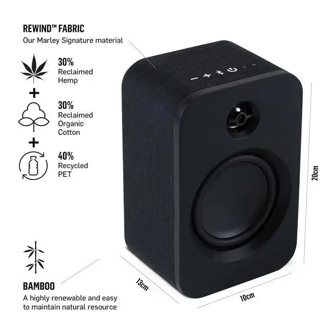 Alt view image 2 of 6 - House of Get Together Duo Bluetooth Bookshelf Speakers - Sustainably Crafted, Wireless Turntable Speakers, Mains Powered or 25 Hours Battery Life, AUX in - Amazon Exclusive Black Edition