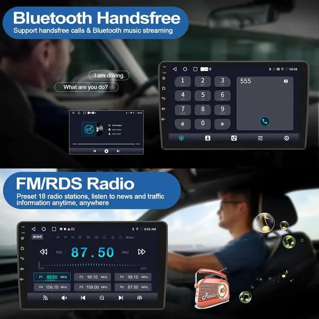 Alt view image 5 of 6 - 2G+64G Car Radio for Ford Explorer 2006-2010, Android 13 Car Stereo with Wireless CarPlay Android Auto 10.1" Touch Screen Radio with GPS WiFi Bluetooth FM Radio HD Backup Camera