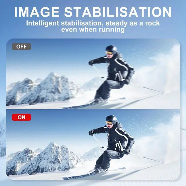 Alt view image 3 of 6 - 4K Vlogging Camera, Action Camera with Image Stabilization, Pocket Body Cam with APP Control, Handheld POV Cameras for Outdoor Sport, Travel(64GB Card)