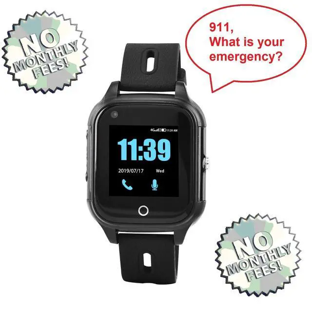 Alt view image 2 of 6 - SkyAngel911Wrist Smart Medical Alert Watch No Contract, One-Time Cost, Fall Detection + 911 Call from Wrist, Waterproof Health & Safety Watch, 2-Way Voice, Emergency Assist for Seniors & Adults