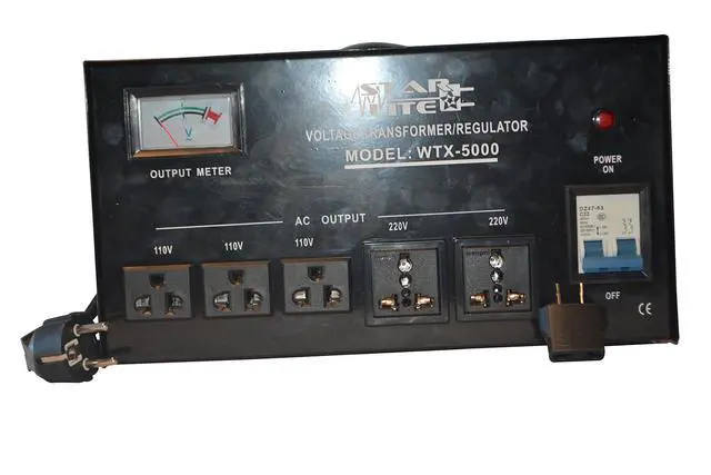 Alt view image 2 of 6 - 5000 Watt Step Up/Down Voltage Converter Transformer WTX-5000, Fuse Protection and Automatic Voltage Regulator - Two Way Transformer - 110 to 220 V or 220 to 110 V