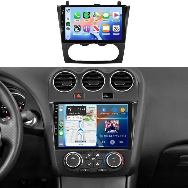Main image of 4G+64G Car Radio Stereo for Nissan Altima 2008-2012 (Manual A/C), 9" IPS Touch Screen/Android 15/Wireless CarPlay/Android Auto/32 EQ/GPS/WiFi/5.0Bluetooth/FM/RDS/SWC/AHD Camera