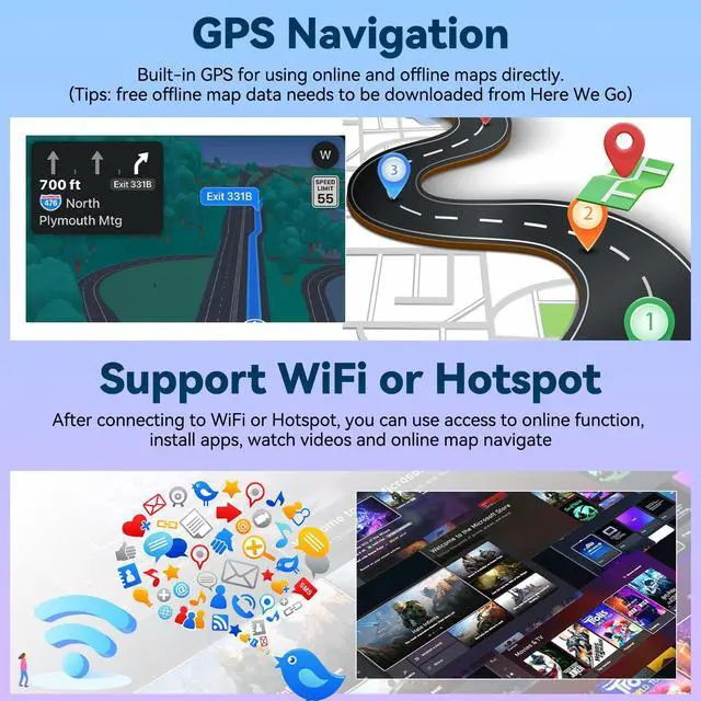 Alt view image 4 of 6 - 2+64G Android 15 Car Stereo for Honda CRV 2012-2016 Upgrade Radio Wireless CarPlay Android Auto 9'' 2.5D Touchscreen GPS Navigation Bluetooth Mirror Link FM/RDS EQ SWC AHD Backup Camera Mic