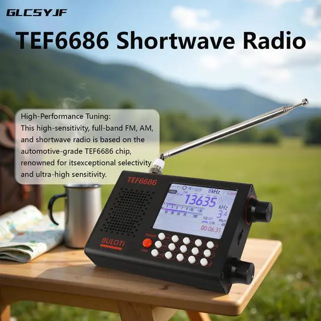 Alt view image 3 of 6 - TEF6686 Portable Shortwave Radio,AM FM SW LW Ultra High Sensitivity Full Band Radios,with 2.8-inch LCD Display and DSP Receiver,Suitable for Indoor, Outdoor, Travel, Camping,Climbing