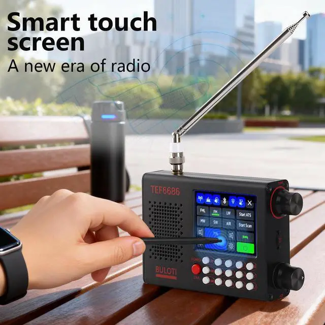 Alt view image 4 of 6 - TEF6686 Portable Shortwave Radio,AM FM SW LW Ultra High Sensitivity Full Band Radios,with 2.8-inch LCD Display and DSP Receiver,Suitable for Indoor, Outdoor, Travel, Camping,Climbing
