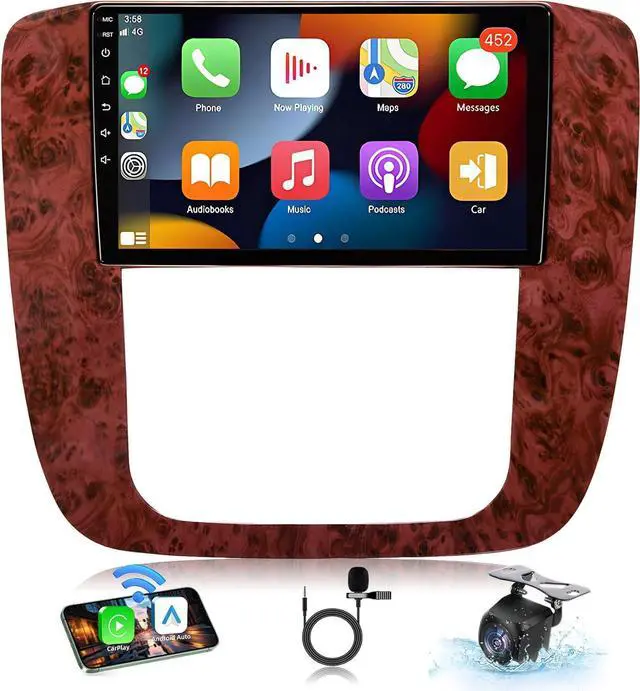 Main image of 9 inch Car Radio for Chevy Tahoe Suburban Silverado GMC Sierra 2007 2008 2009 2010 2011 2012 2013 with Wireless Carplay Android Auto IPS Bluetooth Touchscreen Stereo GPS WiFi FM Radio