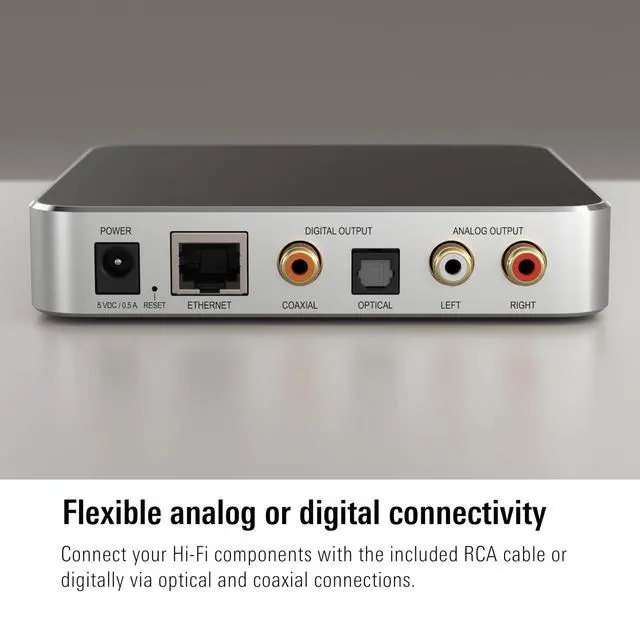Alt view image 3 of 6 - Play Audio Streaming Interface for AirPlay, Upgrade to AirPlay audio streaming, Latency compensation, digital-to-analog converter, Three audio outputs, Apple Home, Ethernet, 2.4/5 GHz Wi-Fi
