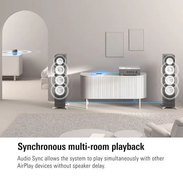 Alt view image 4 of 6 - Play Audio Streaming Interface for AirPlay, Upgrade to AirPlay audio streaming, Latency compensation, digital-to-analog converter, Three audio outputs, Apple Home, Ethernet, 2.4/5 GHz Wi-Fi