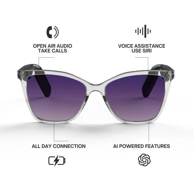 Alt view image 2 of 6 - Lyte (2025 Version) Smart Glasses for Women Bluetooth Smart Eyewear Polarized Lenses, Open Ear Speakers & Microphone Moonrise (Standard)